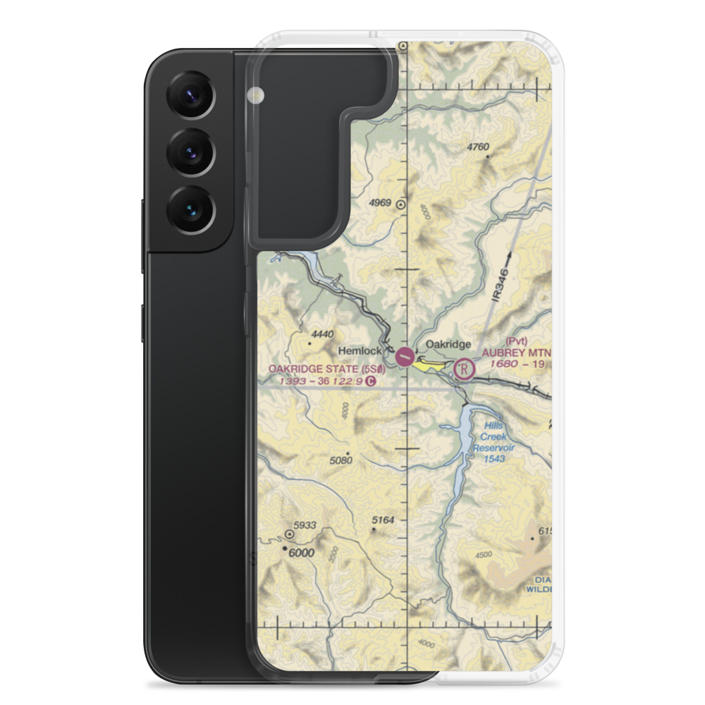 Oakridge State Airport (5S0) VFR Sectional Samsung Case Samsung Galaxy S22 Plus model shown