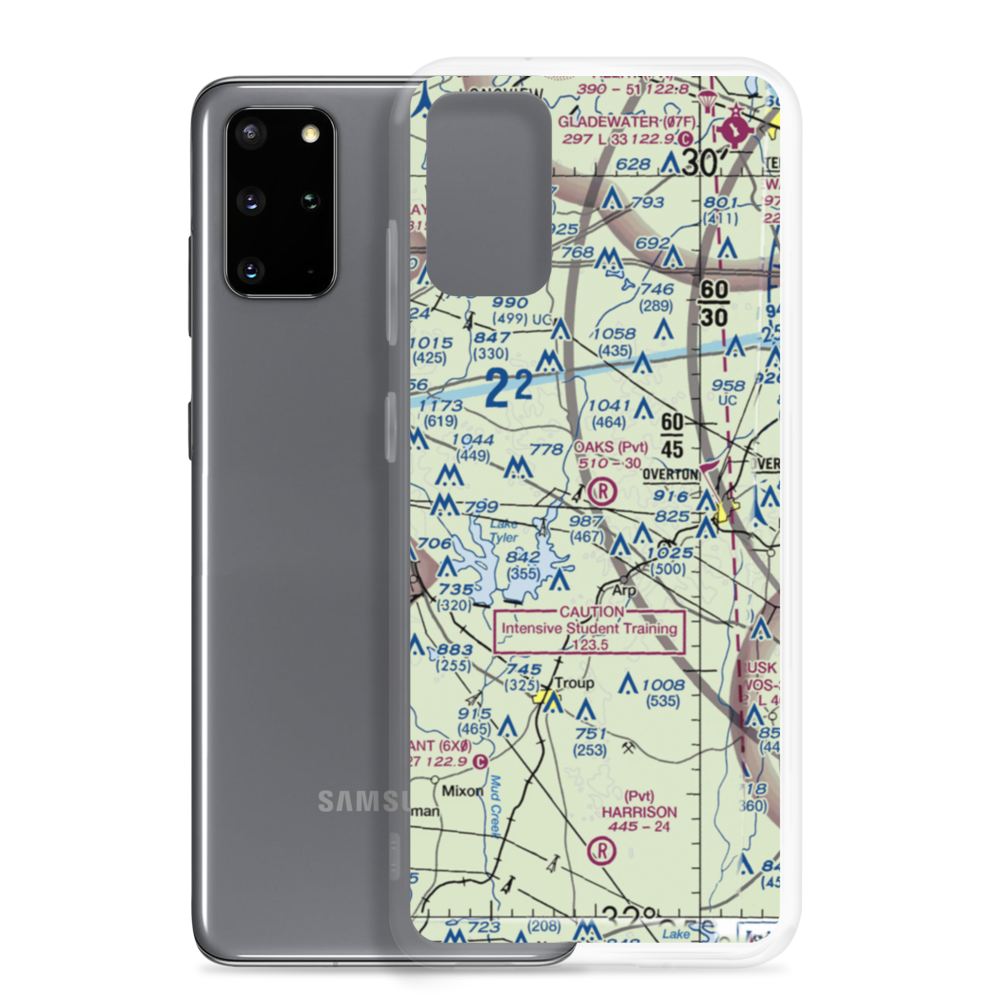 Oaks Airport (TX24) VFR Sectional Samsung Case Samsung Galaxy S20 Plus model shown