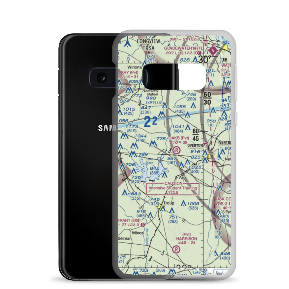 Oaks Airport (TX24) VFR Sectional Samsung Case Samsung Galaxy S10e model shown