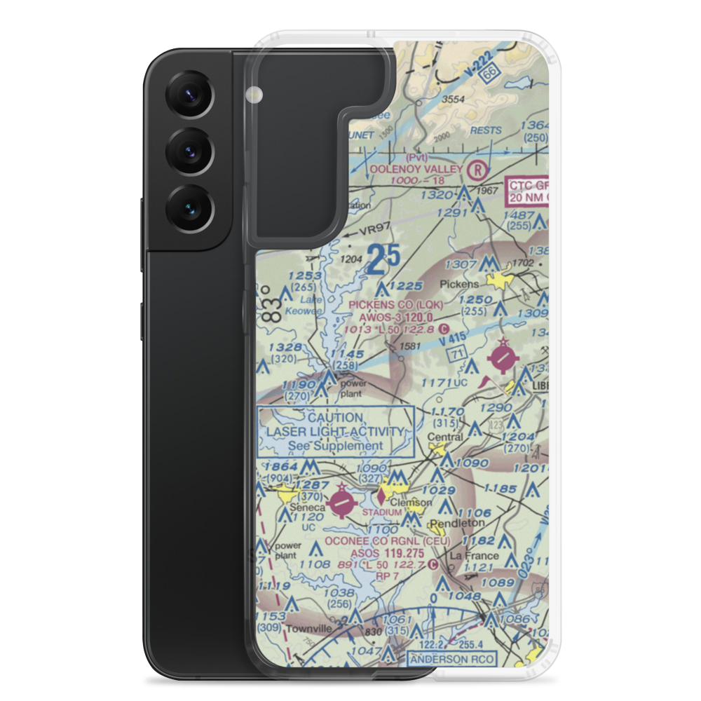 Oakview Airport (SC52) VFR Sectional Samsung Case Samsung Galaxy S22 Plus model shown