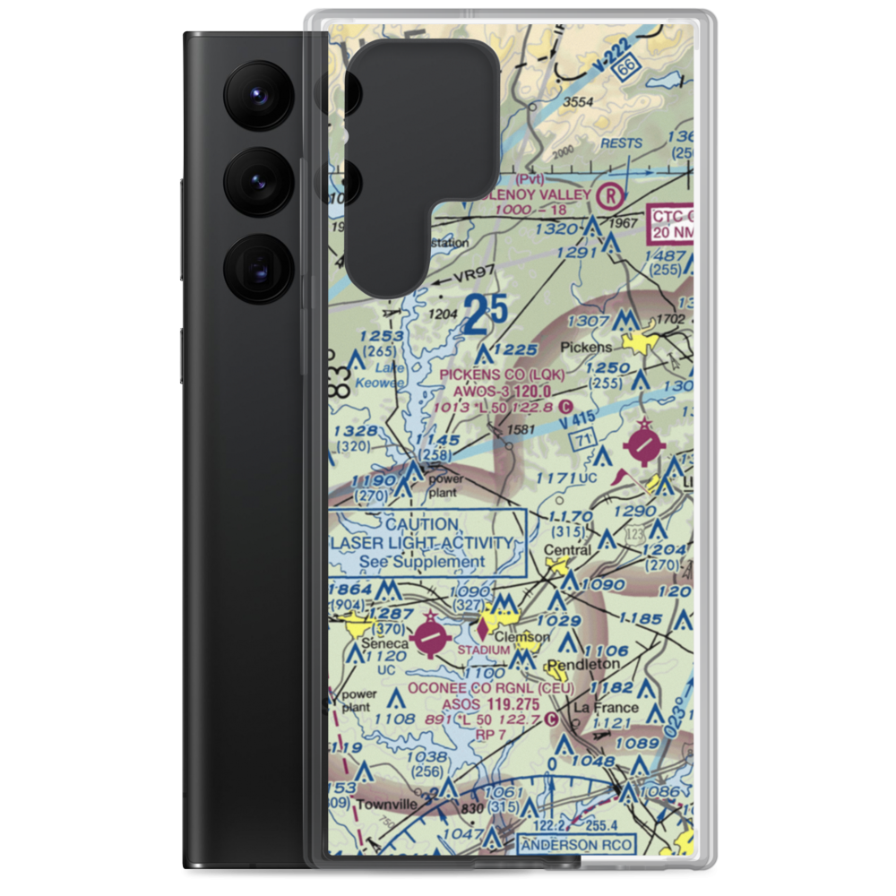 Oakview Airport (SC52) VFR Sectional Samsung Case Samsung Galaxy S22 Ultra model shown