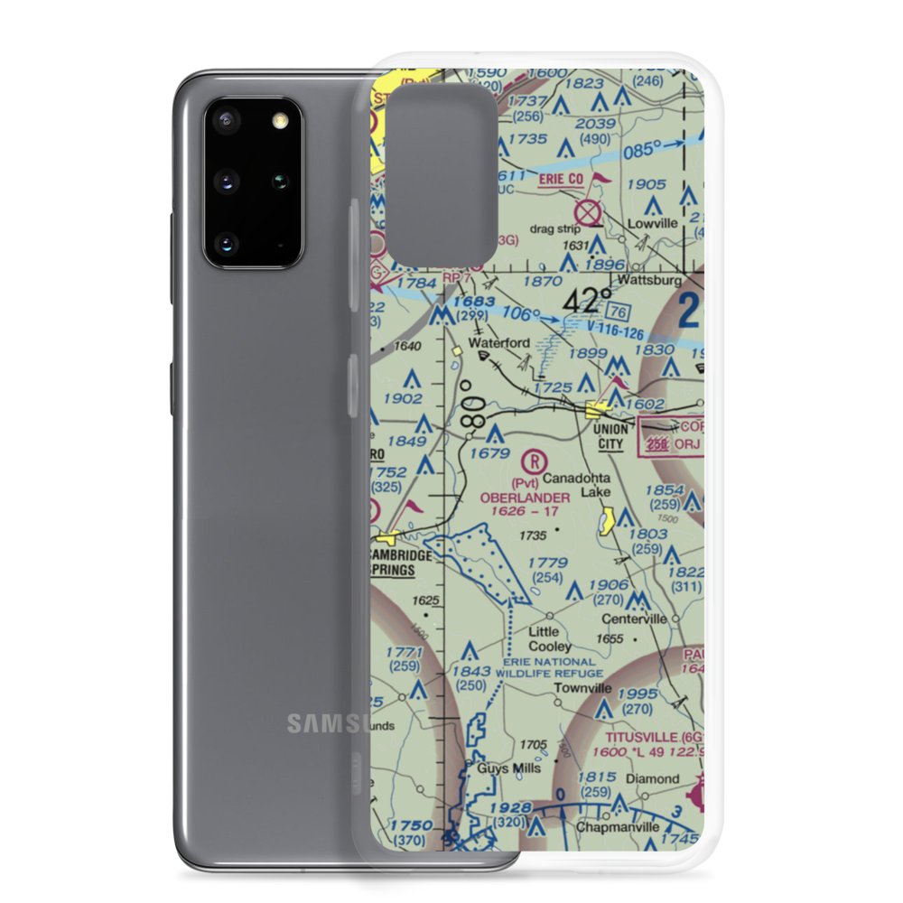 Oberlander Airport (PA52) VFR Sectional Samsung Case Samsung Galaxy S20 Plus model shown