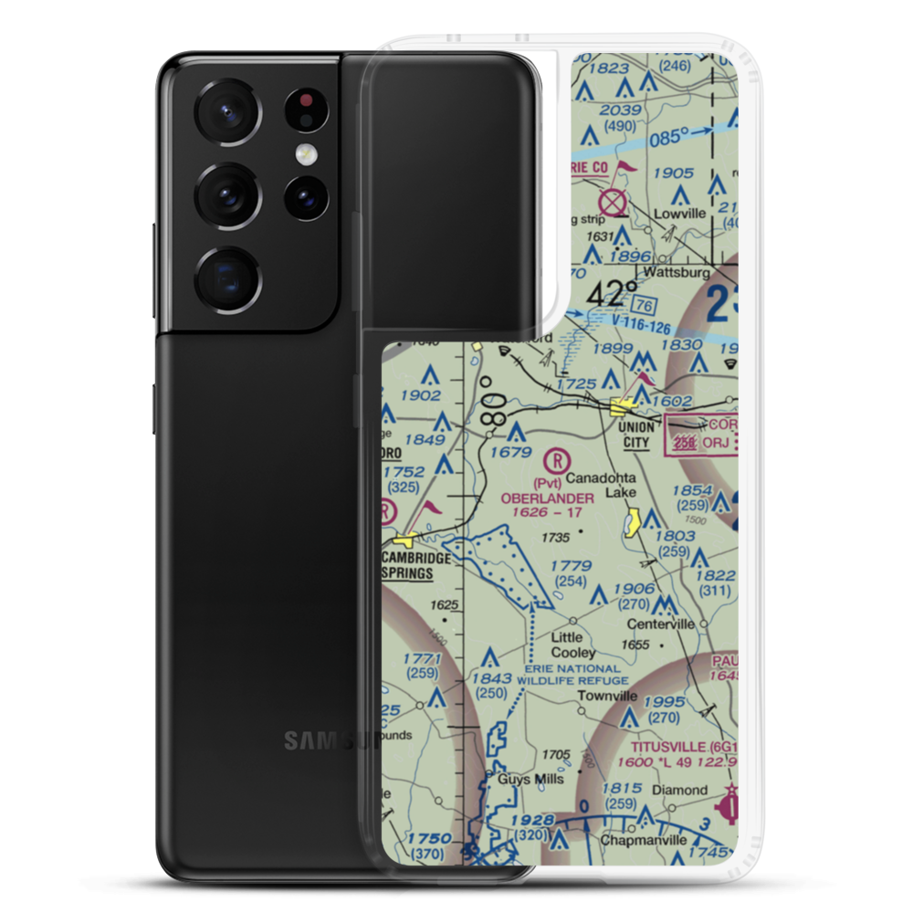 Oberlander Airport (PA52) VFR Sectional Samsung Case Samsung Galaxy S21 Ultra model shown