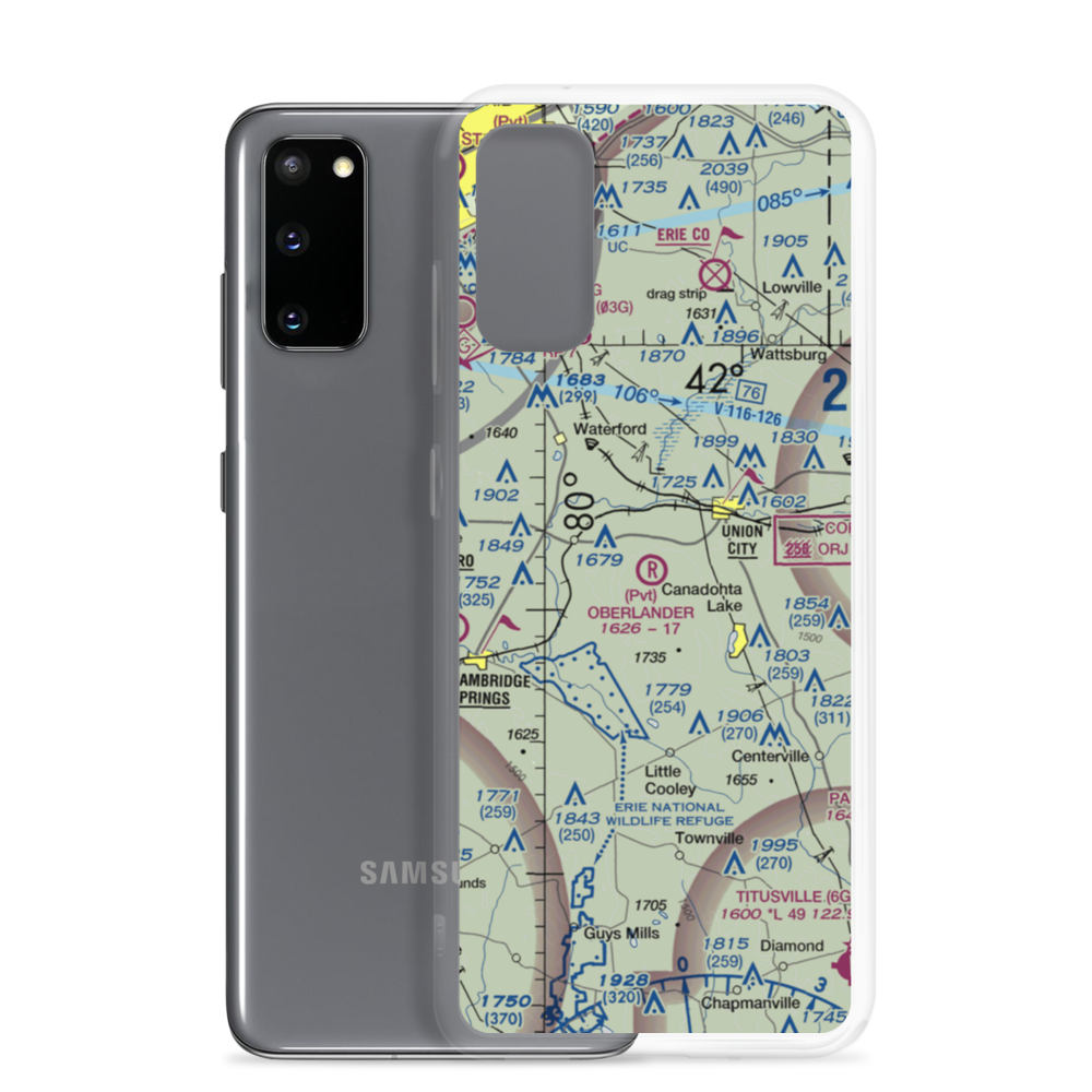 Oberlander Airport (PA52) VFR Sectional Samsung Case Samsung Galaxy S20 model shown