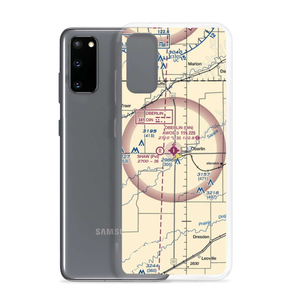 Oberlin Municipal Airport (OIN) VFR Sectional Samsung Case Samsung Galaxy S20 model shown