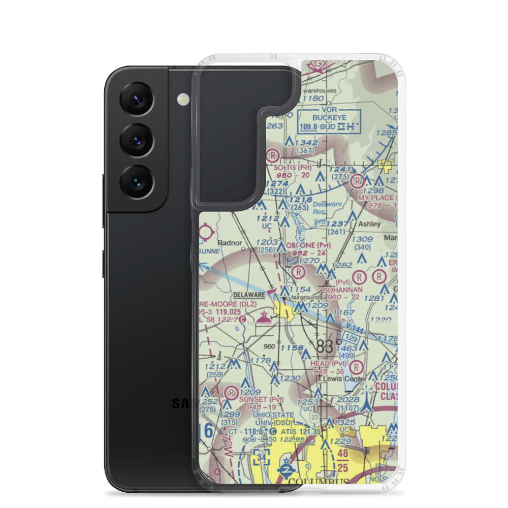 Obi One Airport (7OH3) VFR Sectional Samsung Case Samsung Galaxy S22 model shown