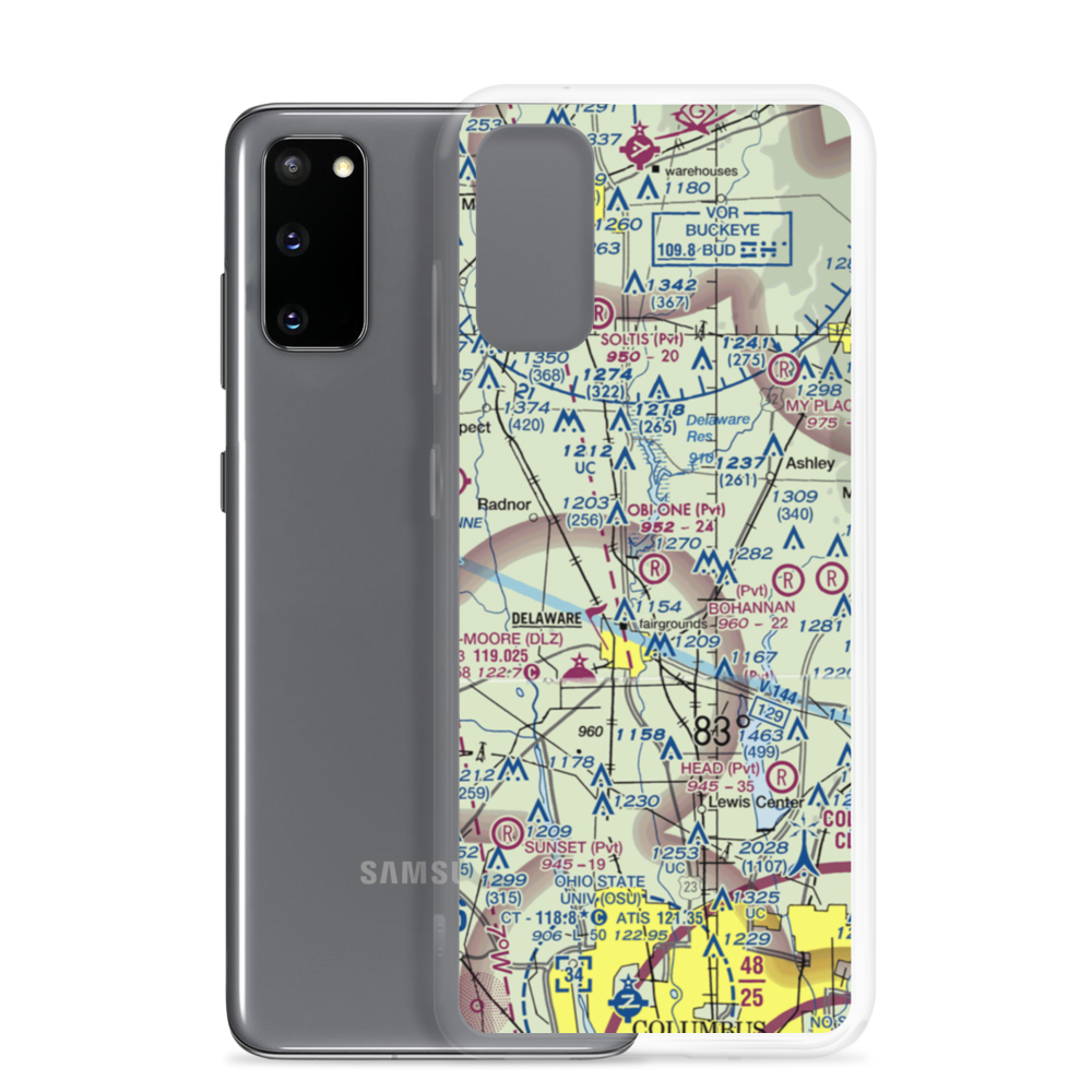 Obi One Airport (7OH3) VFR Sectional Samsung Case Samsung Galaxy S20 model shown