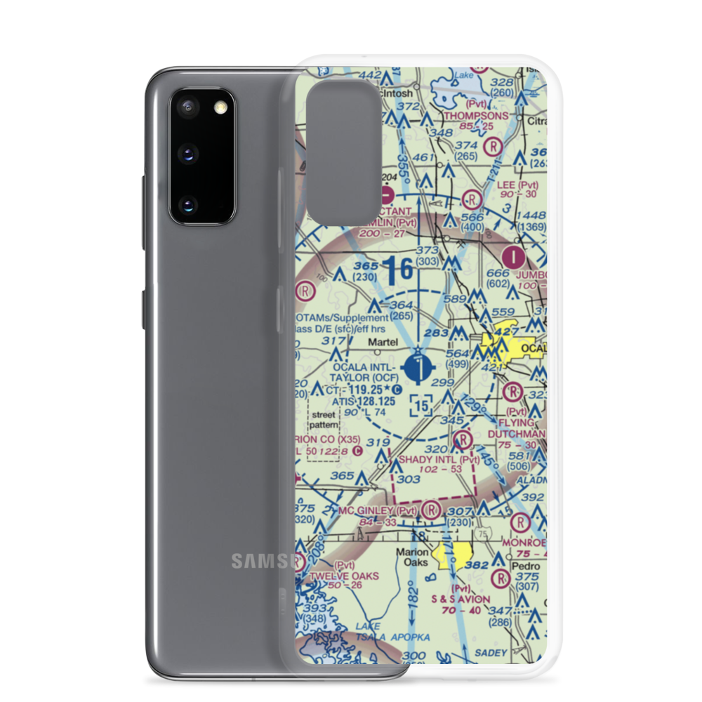 Ocala International Airport - Jim Taylor Field (OCF) VFR Sectional Samsung Case Samsung Galaxy S20 model shown