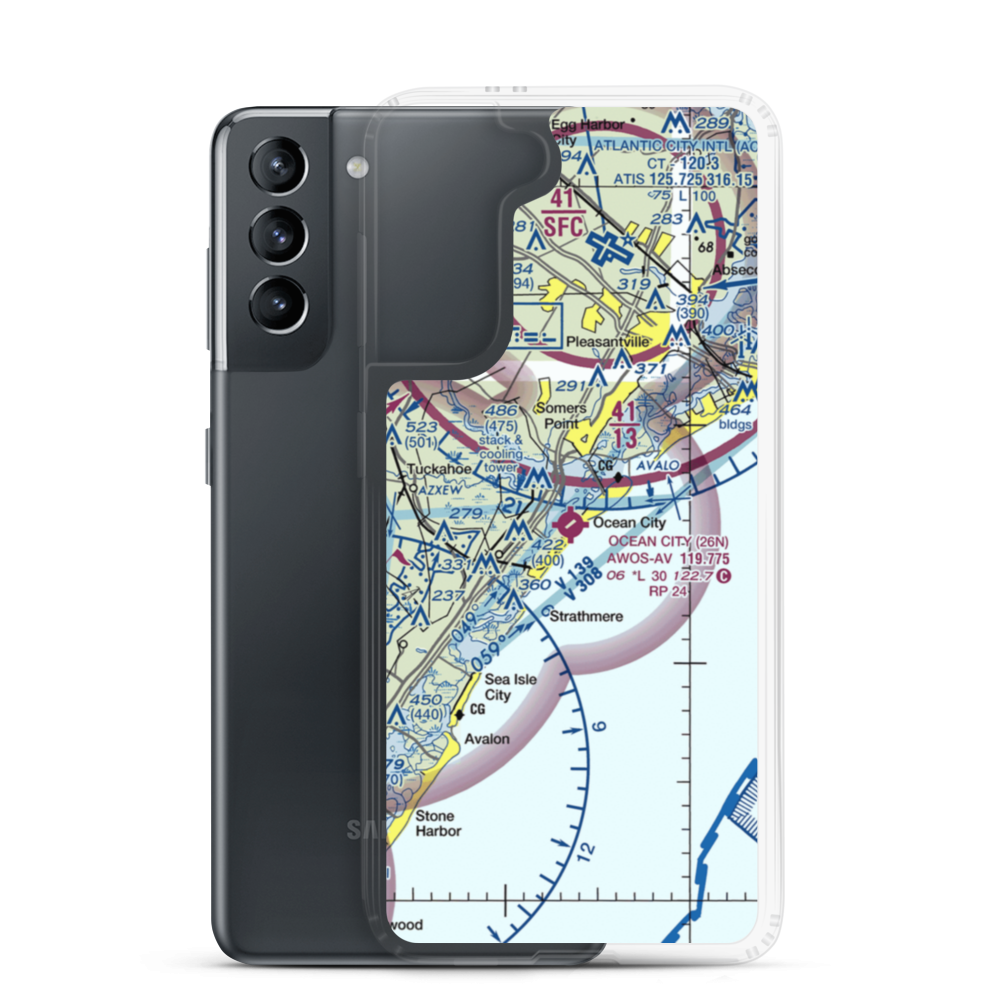 Ocean City Municipal Airport (26N) VFR Sectional Samsung Case Samsung Galaxy S21 model shown