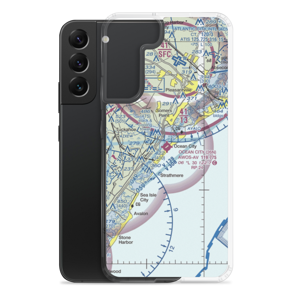 Ocean City Municipal Airport (26N) VFR Sectional Samsung Case Samsung Galaxy S22 Plus model shown