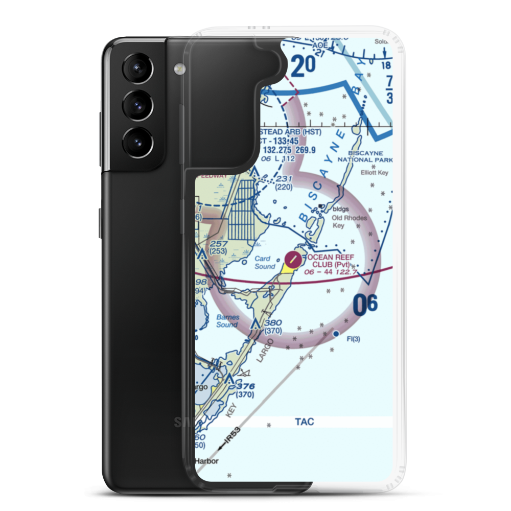 Ocean Reef Club Airport (07FA) VFR Sectional Samsung Case Samsung Galaxy S21 Plus model shown
