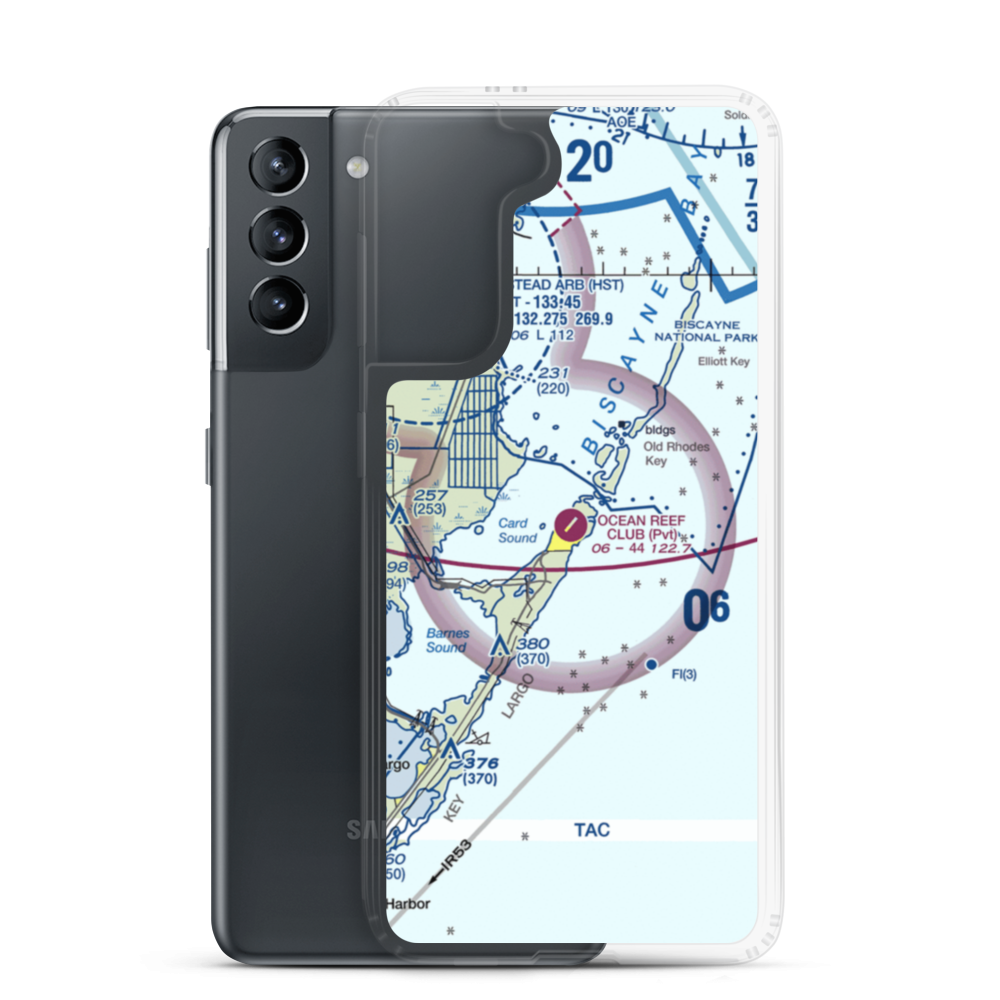 Ocean Reef Club Airport (OCA) VFR Sectional Samsung Case Samsung Galaxy S21 model shown