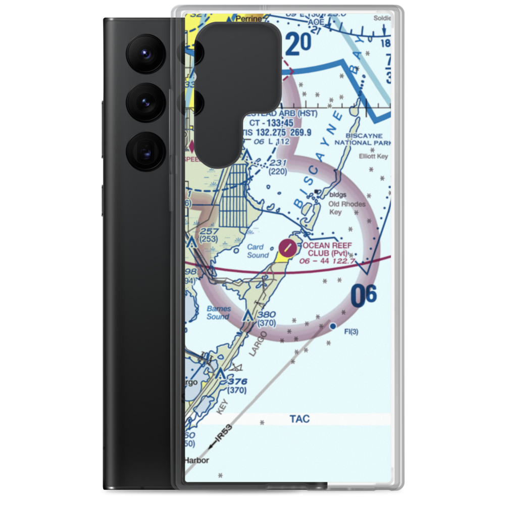 Ocean Reef Club Airport (OCA) VFR Sectional Samsung Case Samsung Galaxy S22 Ultra model shown