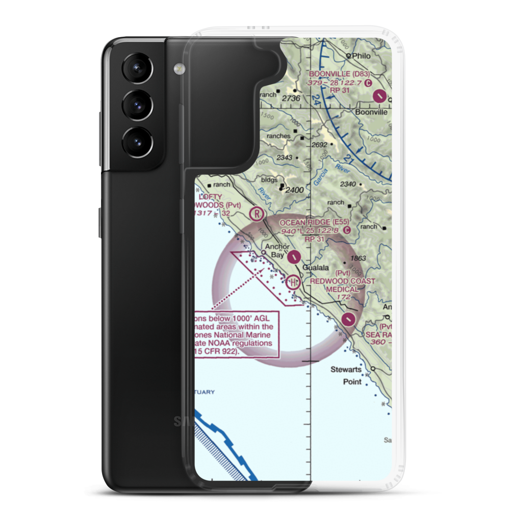 Ocean Ridge Airport (E55) VFR Sectional Samsung Case Samsung Galaxy S21 Plus model shown