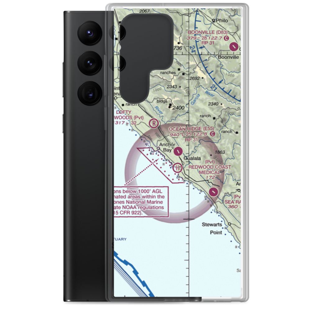 Ocean Ridge Airport (E55) VFR Sectional Samsung Case Samsung Galaxy S22 Ultra model shown