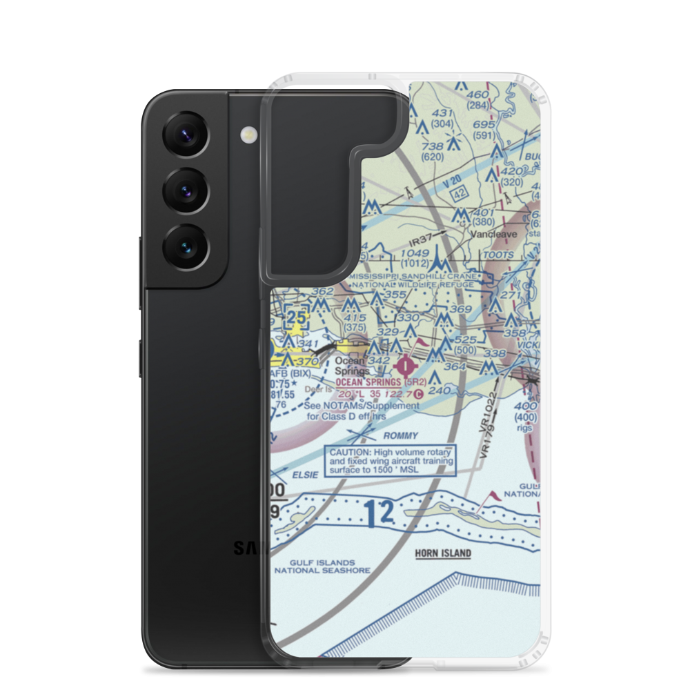Ocean Springs Airport (5R2) VFR Sectional Samsung Case Samsung Galaxy S22 model shown