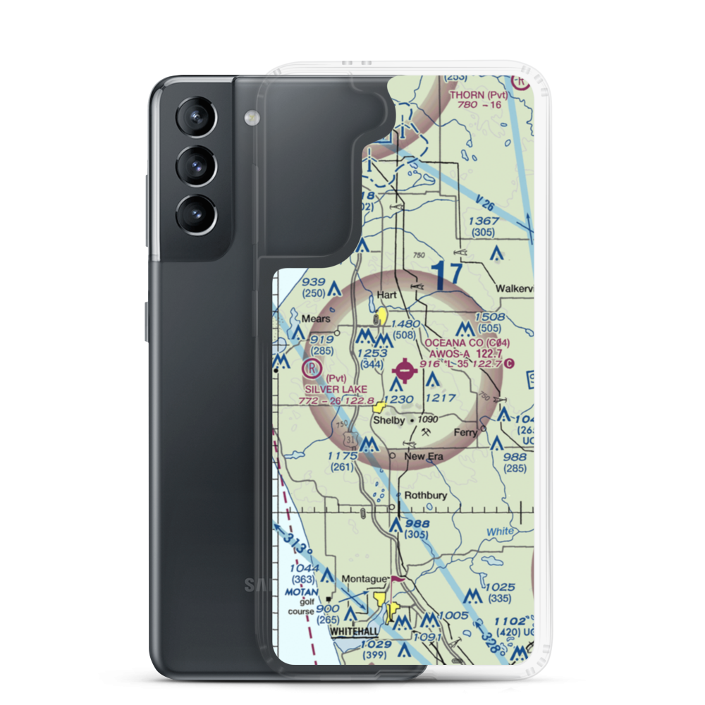 Oceana County Airport (C04) VFR Sectional Samsung Case Samsung Galaxy S21 model shown