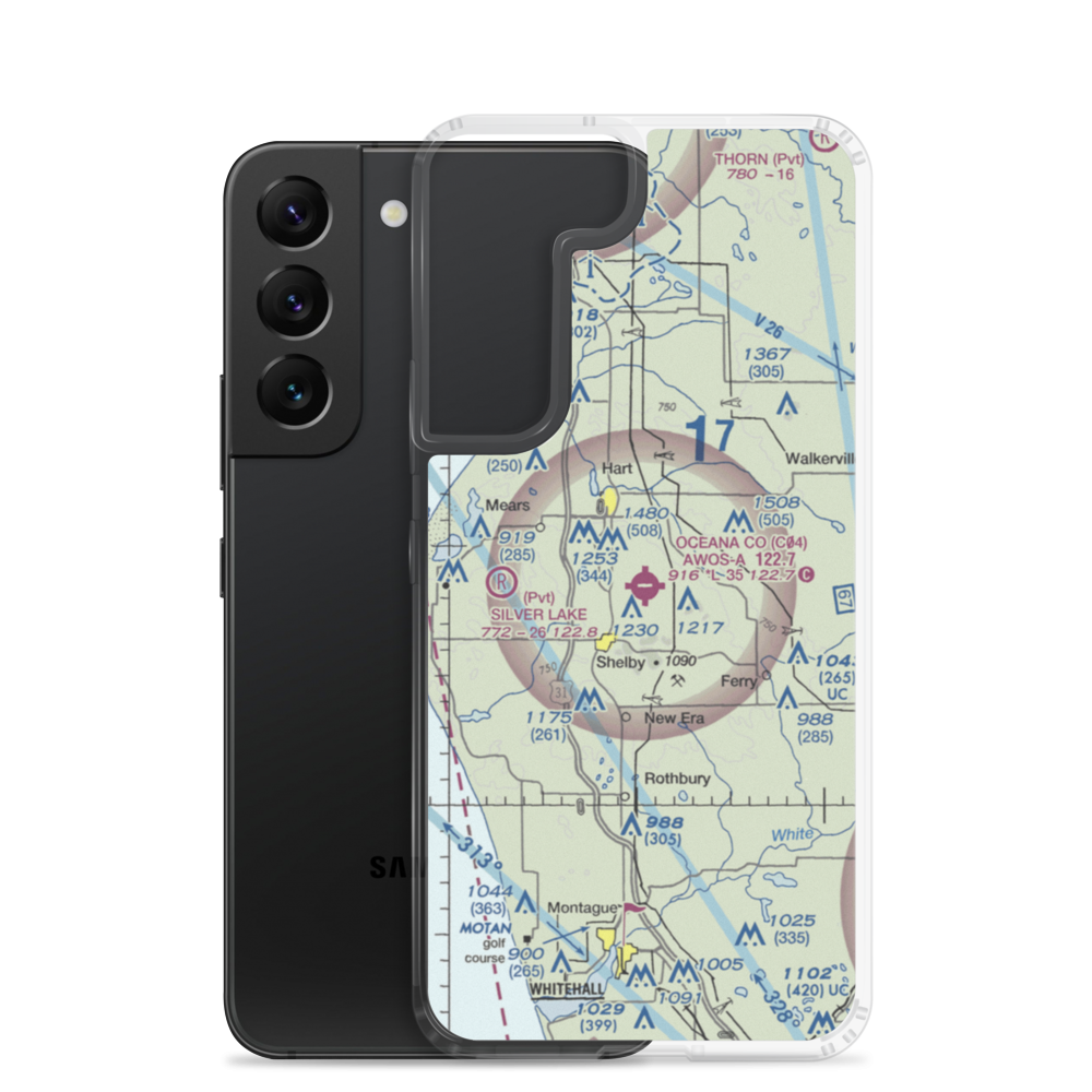 Oceana County Airport (C04) VFR Sectional Samsung Case Samsung Galaxy S22 model shown