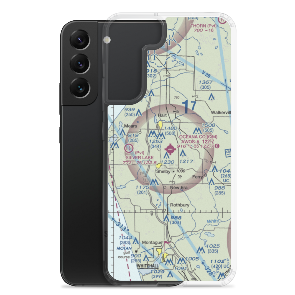 Oceana County Airport (C04) VFR Sectional Samsung Case Samsung Galaxy S22 Plus model shown
