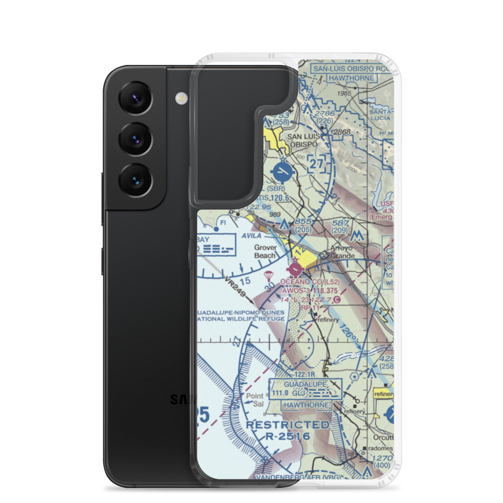 Oceano County Airport (L52) VFR Sectional Samsung Case Samsung Galaxy S22 model shown