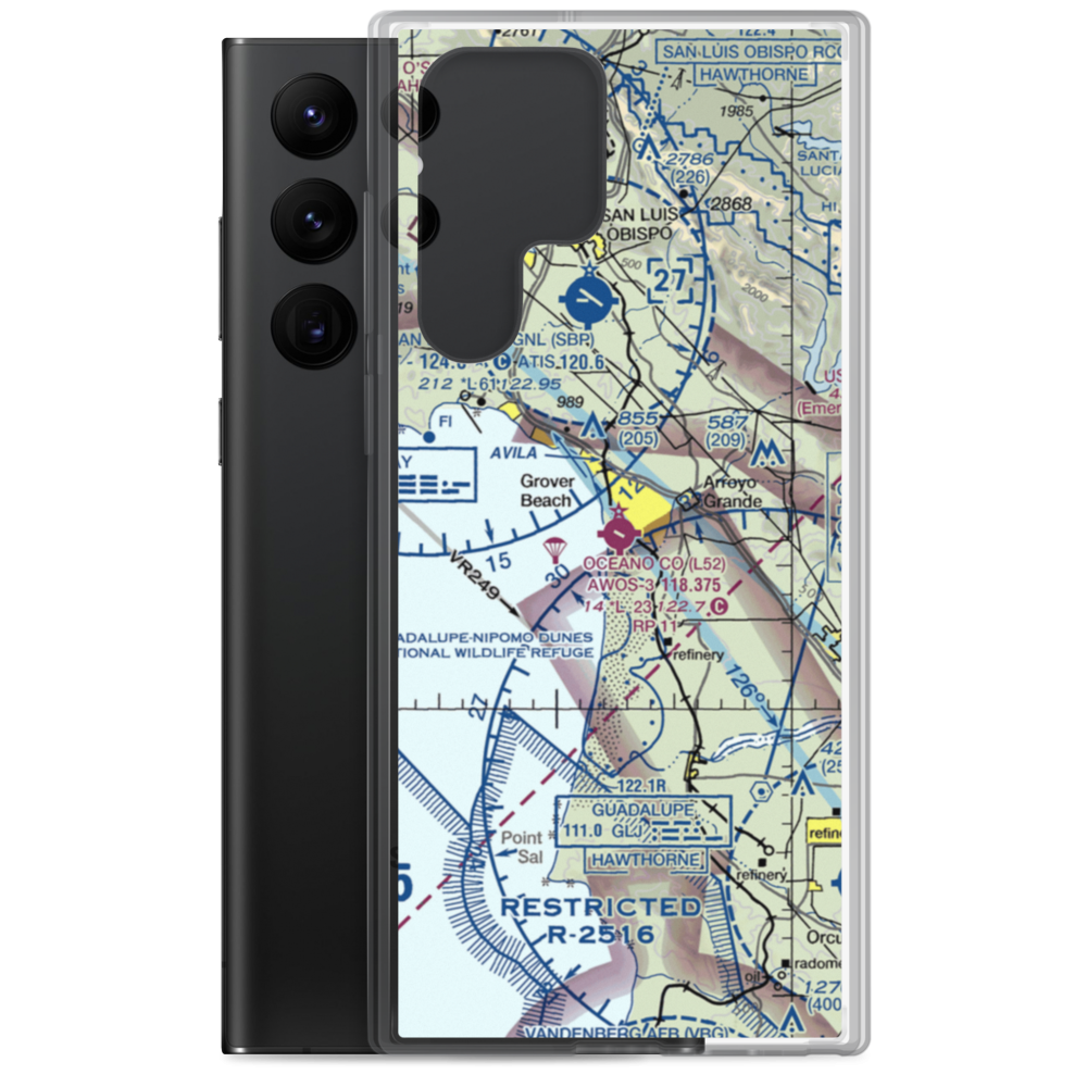 Oceano County Airport (L52) VFR Sectional Samsung Case Samsung Galaxy S22 Ultra model shown