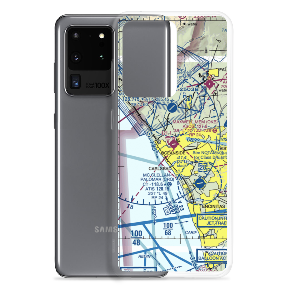 Oceanside Municipal Airport (OKB) VFR Sectional Samsung Case Samsung Galaxy S20 Ultra model shown