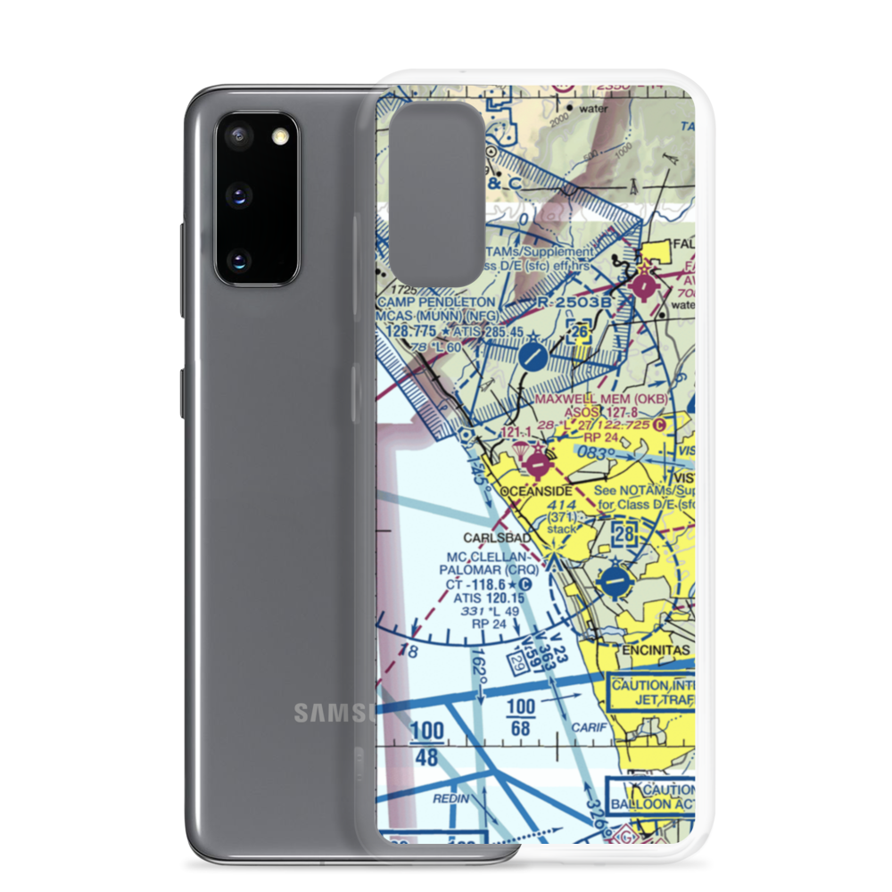 Oceanside Municipal Airport (OKB) VFR Sectional Samsung Case Samsung Galaxy S20 model shown
