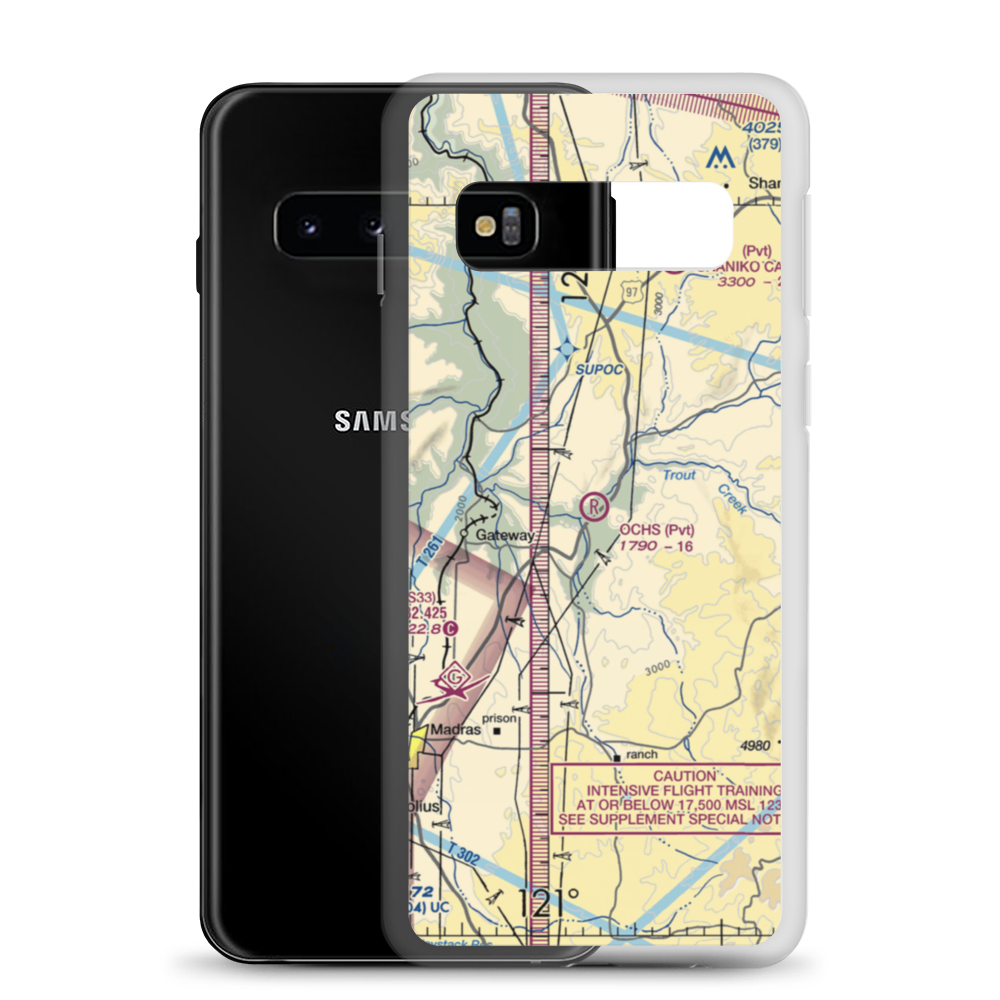 Ochs Private Airport (72OR) VFR Sectional Samsung Case Samsung Galaxy S10 model shown