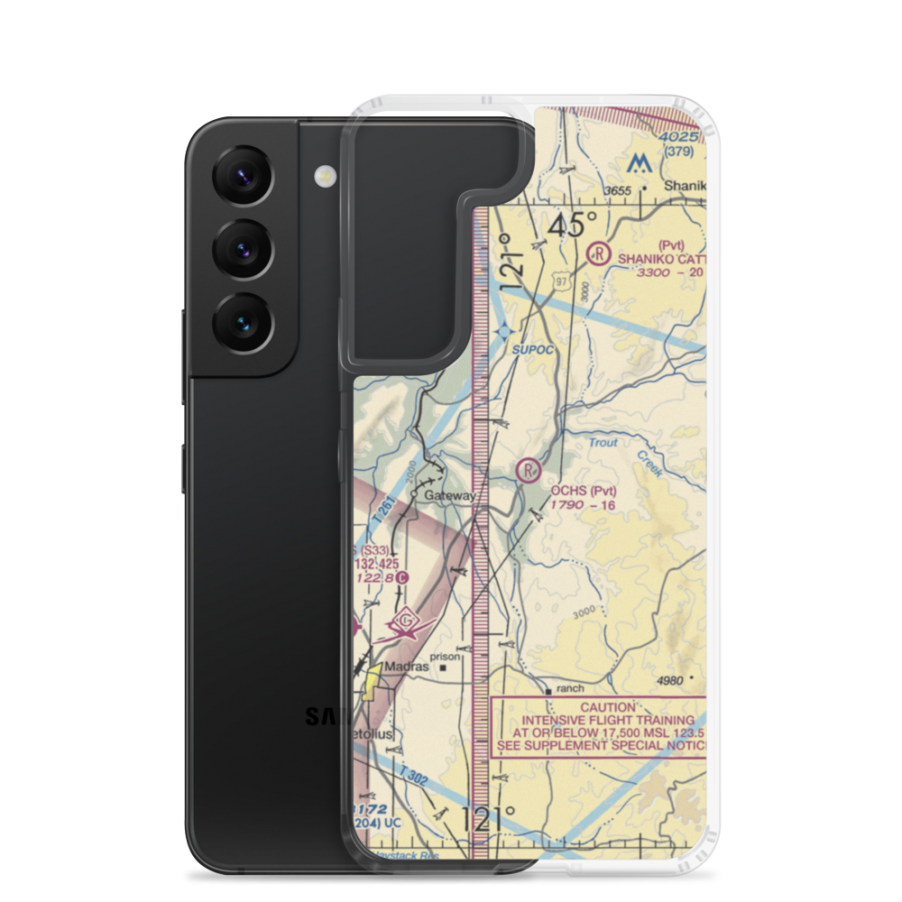 Ochs Private Airport (72OR) VFR Sectional Samsung Case Samsung Galaxy S22 model shown