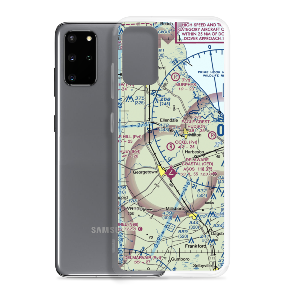 Ockel Farms Airport (DE23) VFR Sectional Samsung Case Samsung Galaxy S20 Plus model shown