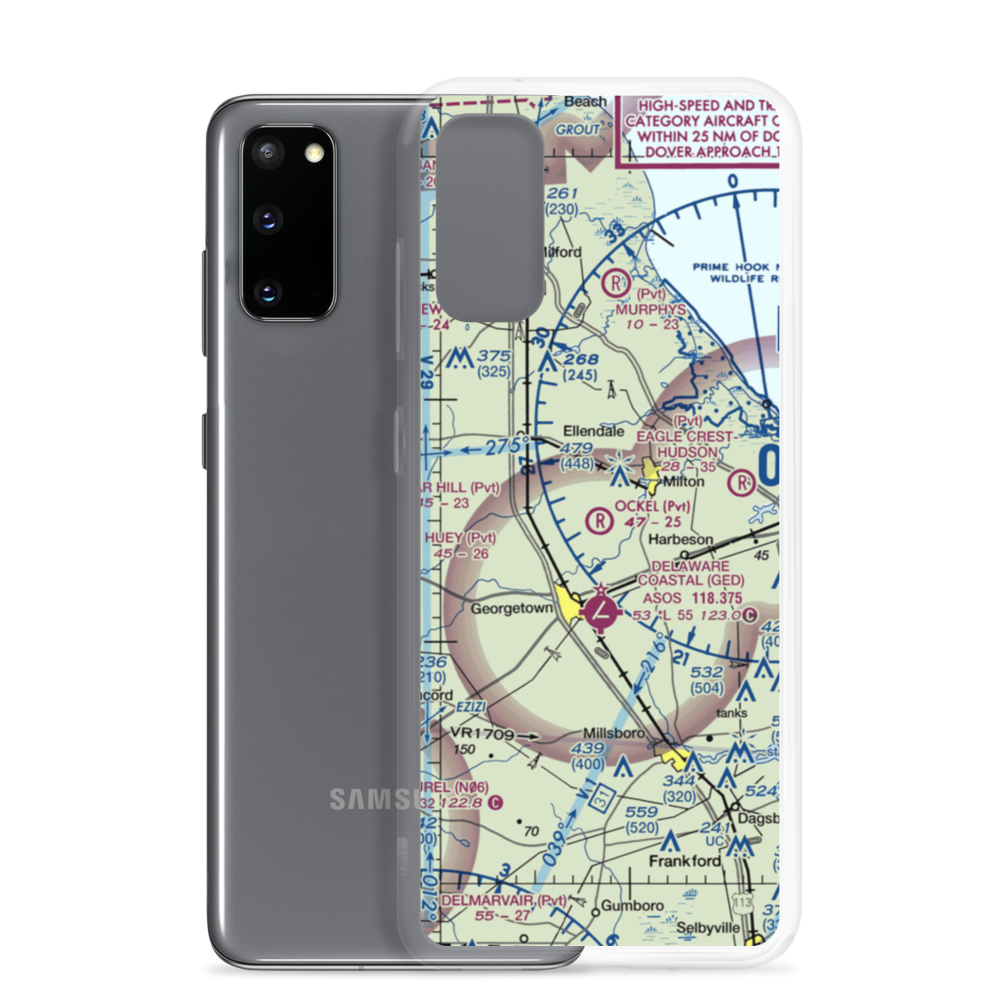 Ockel Farms Airport (DE23) VFR Sectional Samsung Case Samsung Galaxy S20 model shown