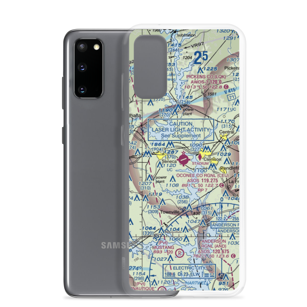 Oconee County Regional Airport (CEU) VFR Sectional Samsung Case Samsung Galaxy S20 model shown
