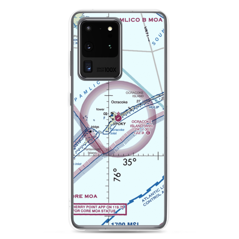 Ocracoke Island Airport (W95) VFR Sectional Samsung Case Samsung Galaxy S20 Ultra model shown