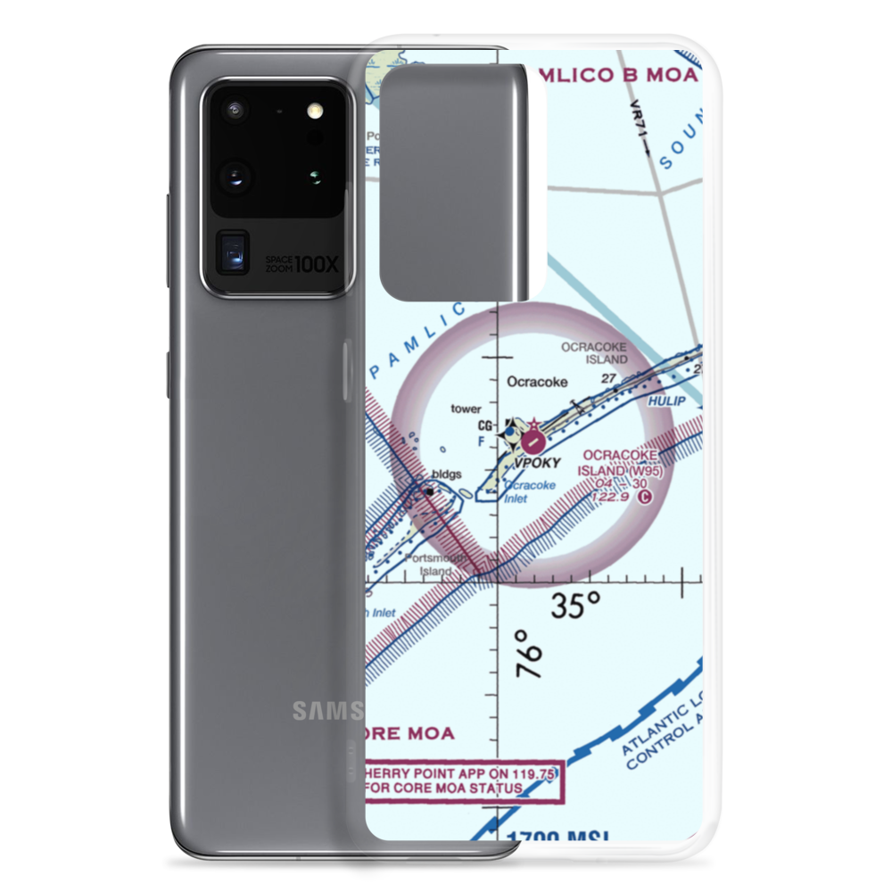 Ocracoke Island Airport (W95) VFR Sectional Samsung Case Samsung Galaxy S20 Ultra model shown