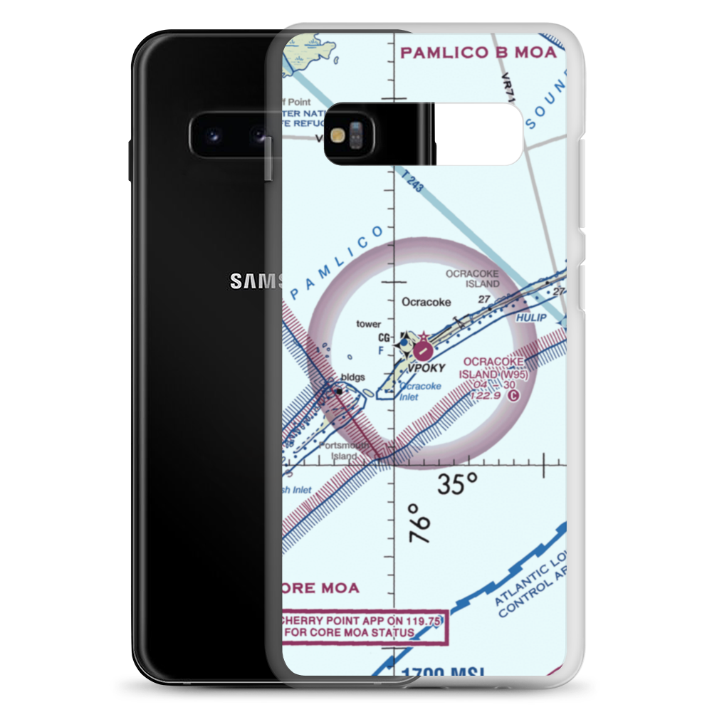 Ocracoke Island Airport (W95) VFR Sectional Samsung Case Samsung Galaxy S10+ model shown