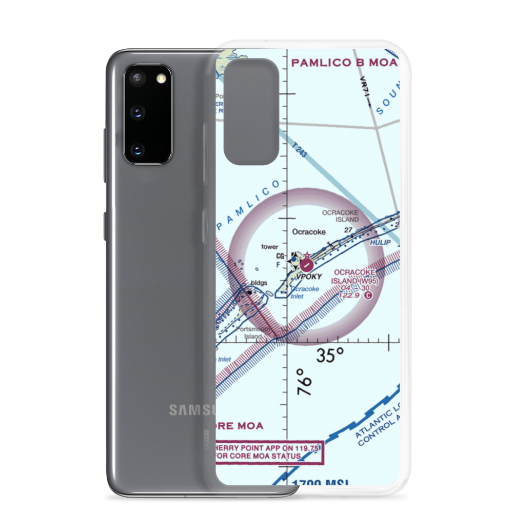 Ocracoke Island Airport (W95) VFR Sectional Samsung Case Samsung Galaxy S20 model shown