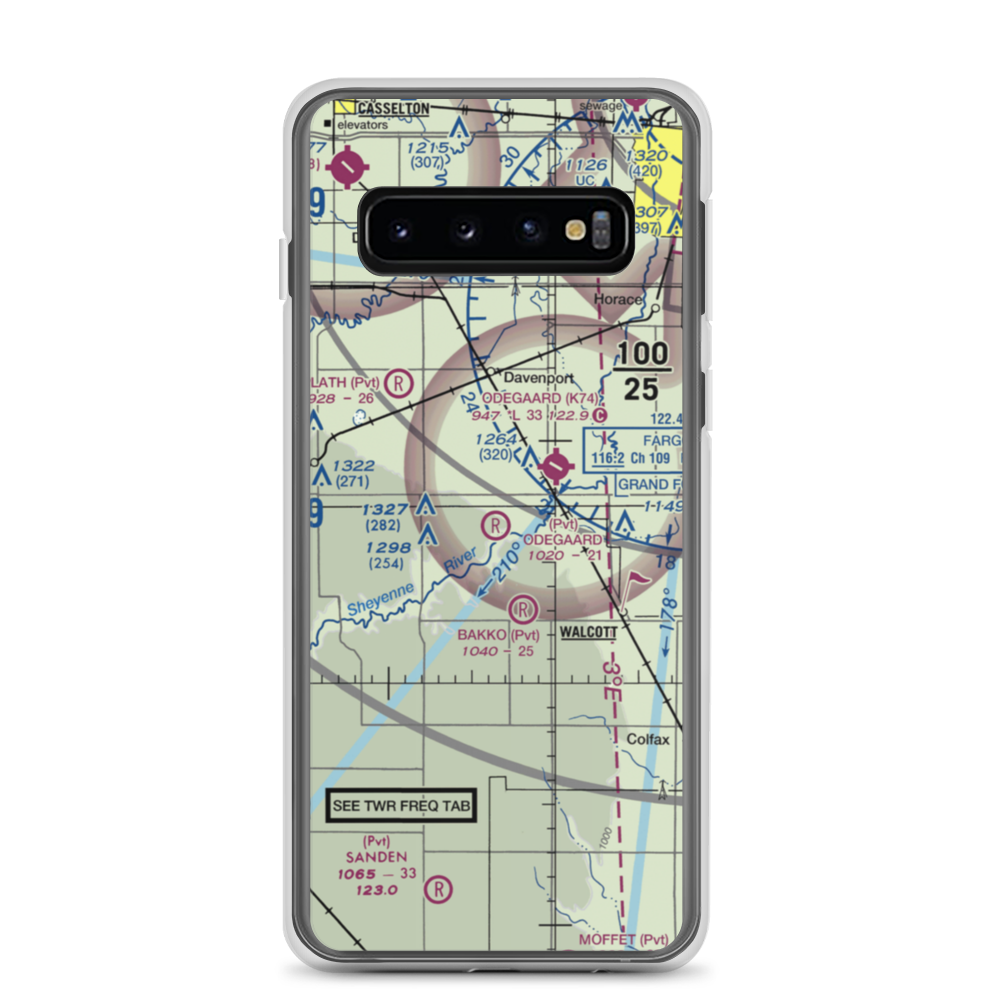 Odegaard Airport (57ND) VFR Sectional Samsung Case Samsung Galaxy S10 model shown