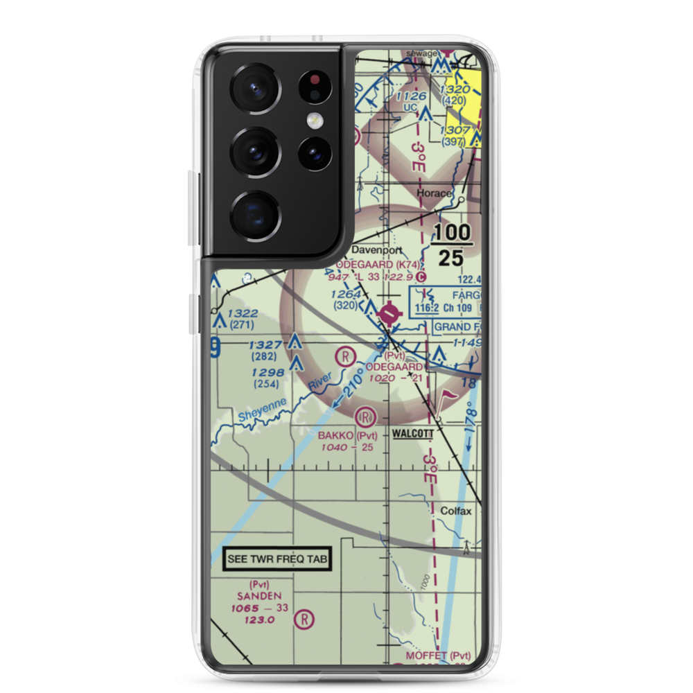 Odegaard Airport (57ND) VFR Sectional Samsung Case Samsung Galaxy S21 Ultra model shown
