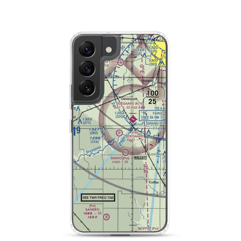 Odegaard Airport (57ND) VFR Sectional Samsung Case Samsung Galaxy S22 model shown