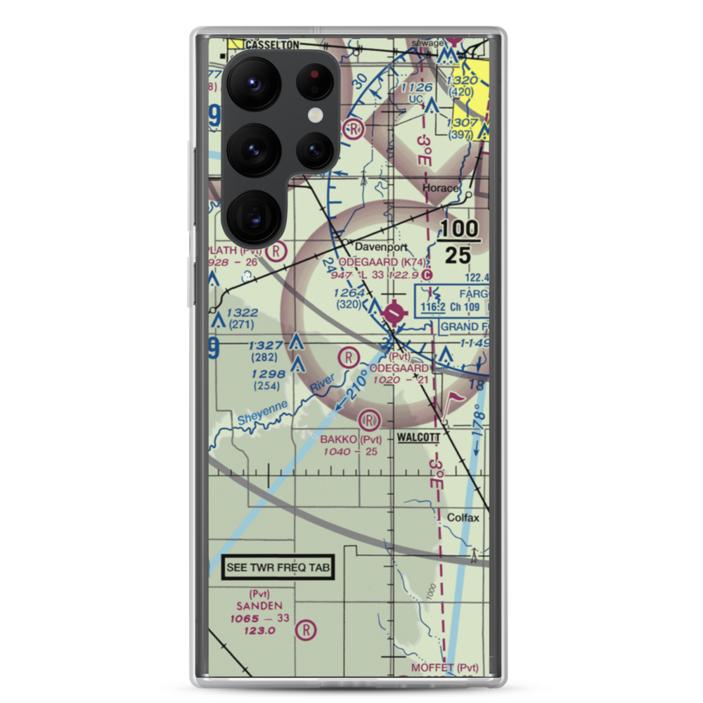 Odegaard Airport (57ND) VFR Sectional Samsung Case Samsung Galaxy S22 Ultra model shown