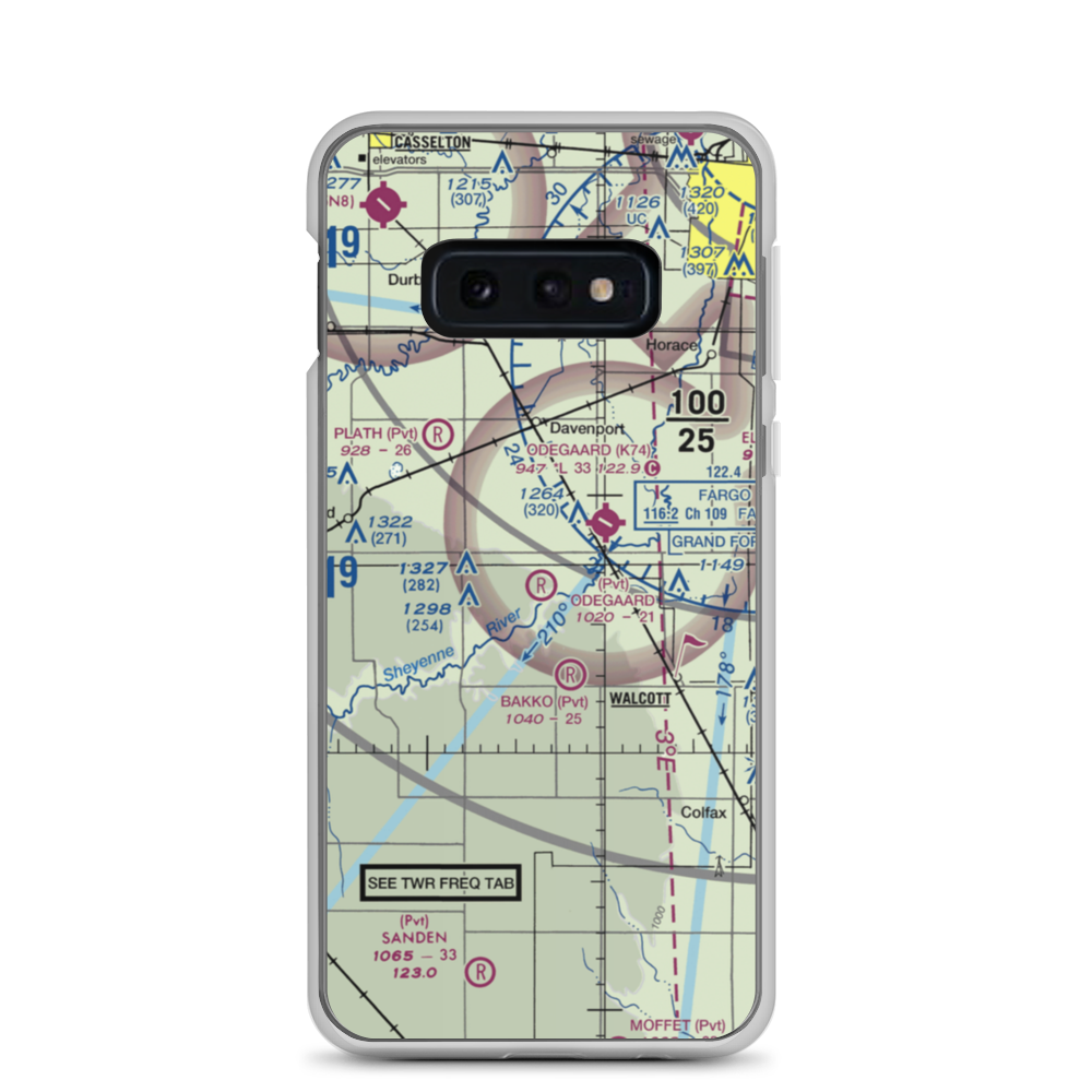 Odegaard Airport (57ND) VFR Sectional Samsung Case Samsung Galaxy S10e model shown