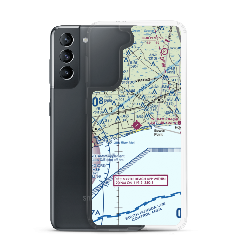 Odell Williamson Municipal Airport (60J) VFR Sectional Samsung Case Samsung Galaxy S21 model shown