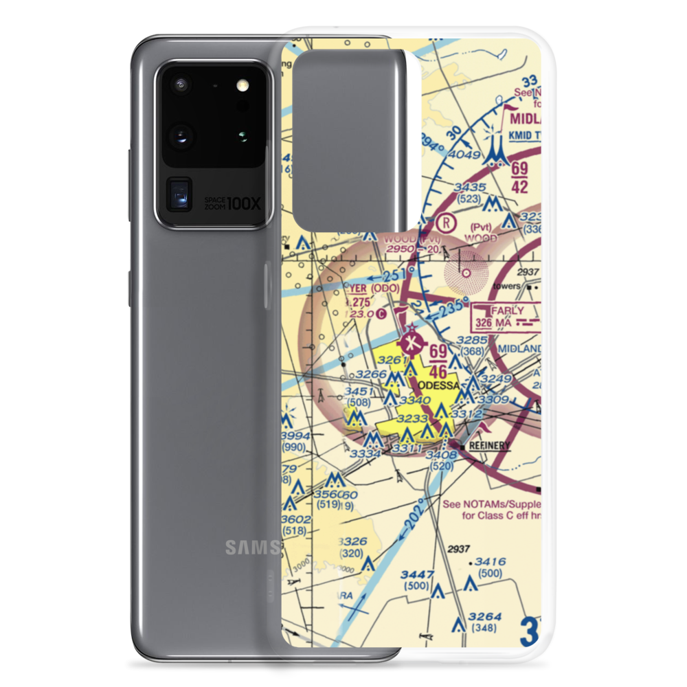 Odessa Schlemeyer Field (ODO) VFR Sectional Samsung Case Samsung Galaxy S20 Ultra model shown