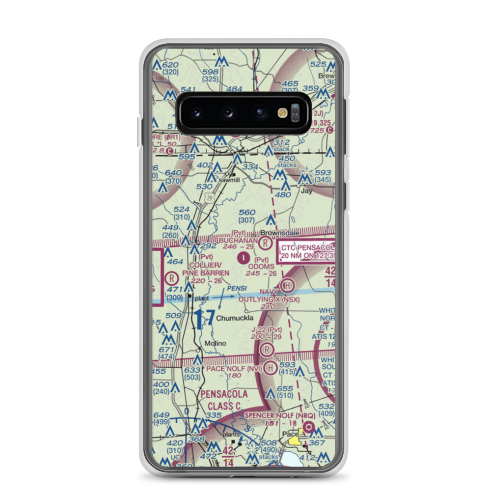Odom's Flying Service Airport (50FL) VFR Sectional Samsung Case Samsung Galaxy S10 model shown