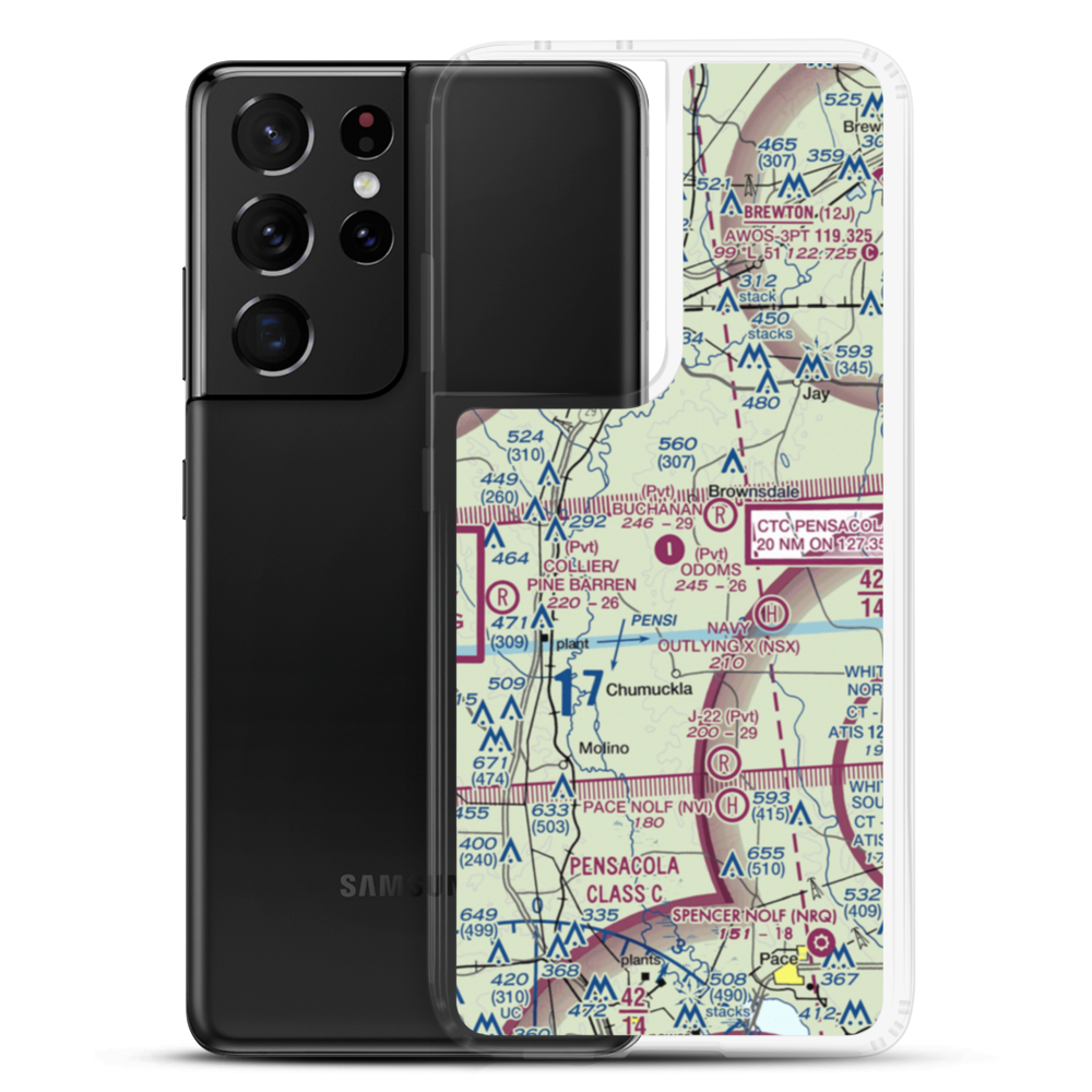 Odom's Flying Service Airport (50FL) VFR Sectional Samsung Case Samsung Galaxy S21 Ultra model shown