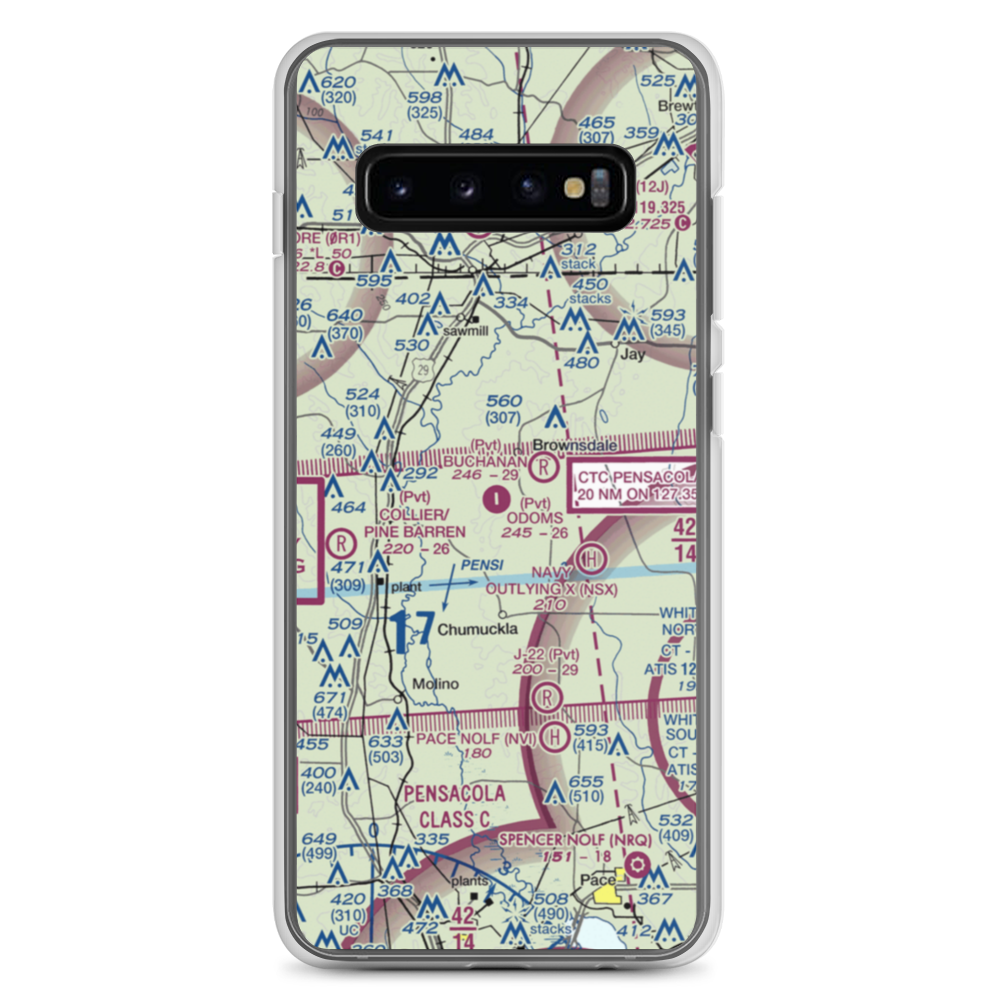 Odom's Flying Service Airport (50FL) VFR Sectional Samsung Case Samsung Galaxy S10+ model shown
