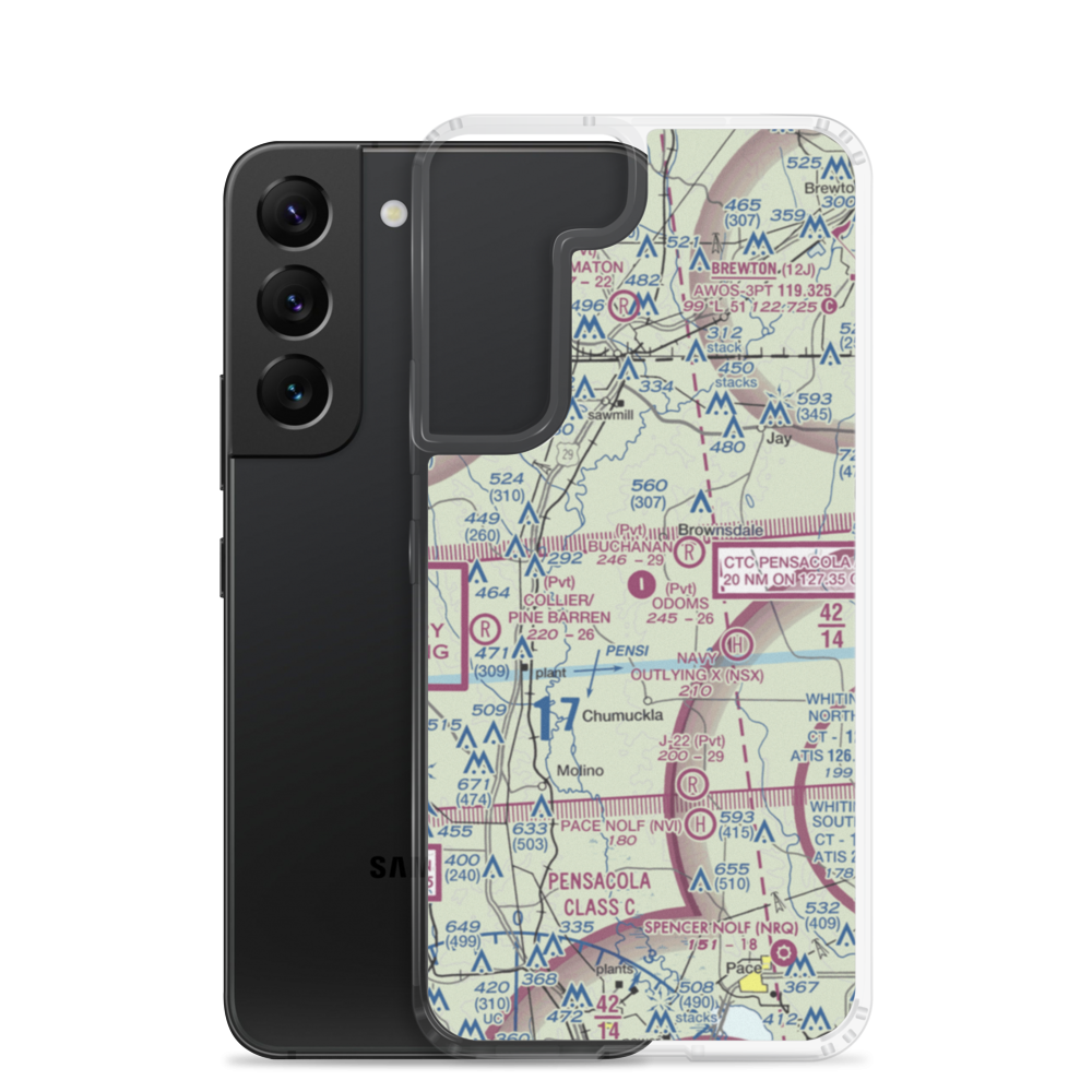 Odom's Flying Service Airport (50FL) VFR Sectional Samsung Case Samsung Galaxy S22 model shown