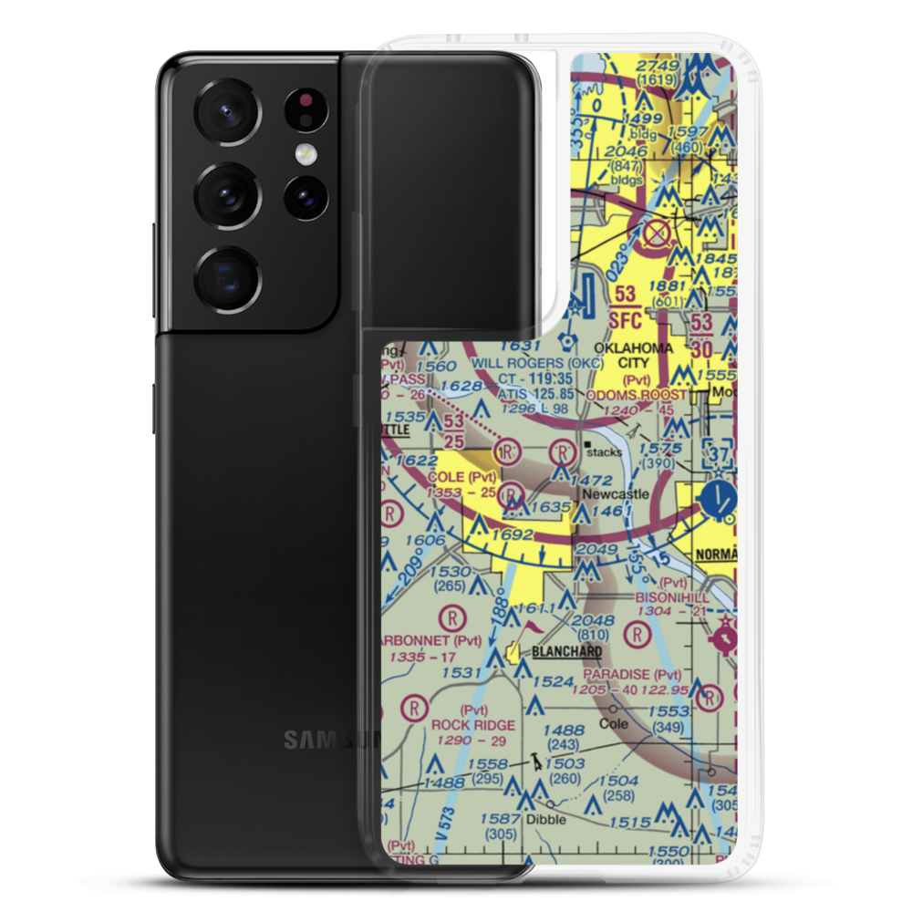 Odom's Roost Airport (76OK) VFR Sectional Samsung Case Samsung Galaxy S21 Ultra model shown