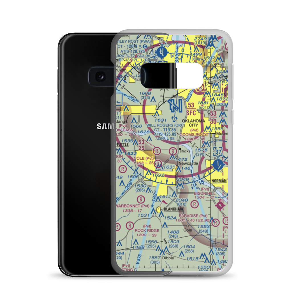 Odom's Roost Airport (76OK) VFR Sectional Samsung Case Samsung Galaxy S10e model shown