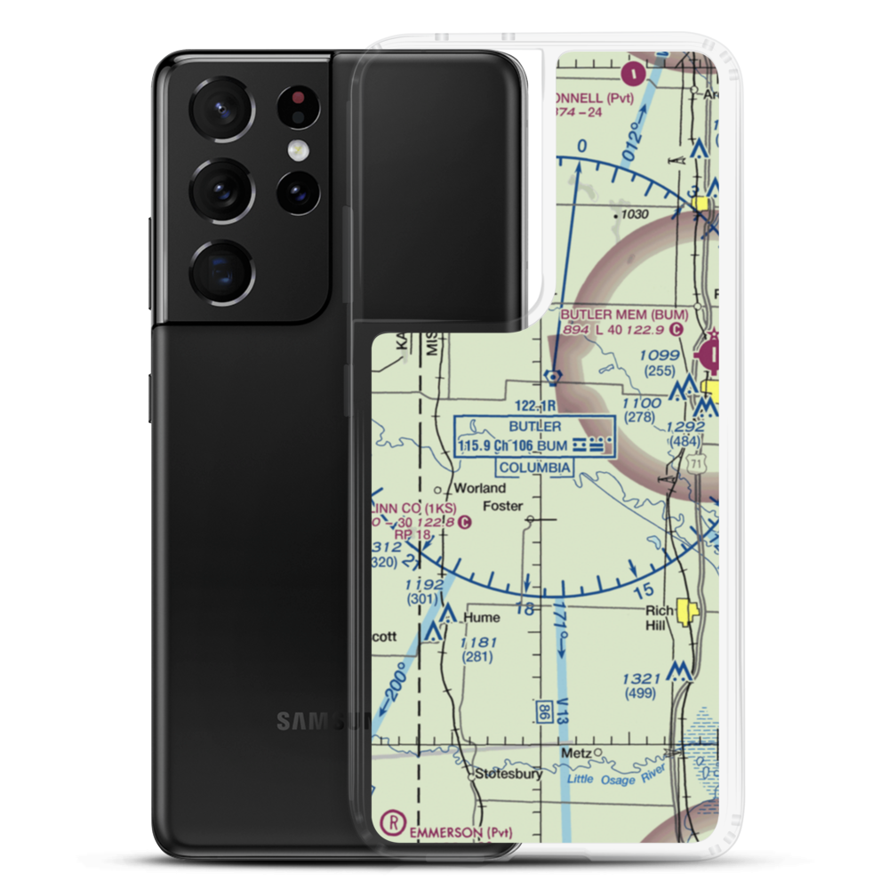Oerke Enterprises Airport (23MO) VFR Sectional Samsung Case Samsung Galaxy S21 Ultra model shown